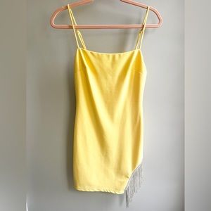 “Bring the glam mini dress yellow” from hello molly. Originally $95, worn once!